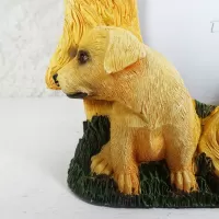 Golden Retriever dog and puppies polyresin figurine photo frame holds one 6x4 picture: Puppy 1 - Click to enlarge