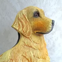 Golden Retriever dog and puppies polyresin figurine photo frame holds one 6x4 picture: Adult 1a - Click to enlarge