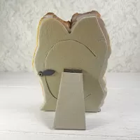 Tall Collie dogs and puppy polyresin figurine photo frame holds one 2x3 picture: Back - Click to enlarge