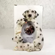Dalmatian dog and puppies polyresin figurine photo frame holds one 2x3 picture: With Box