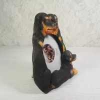 Rottweiler dogs and puppy polyresin figurine photo frame holds one 2x3 picture: Right - Click to enlarge