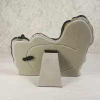 Shih Tzu dog and puppy polyresin figurine photo frame holds one 3x2 picture: Back - Click to enlarge