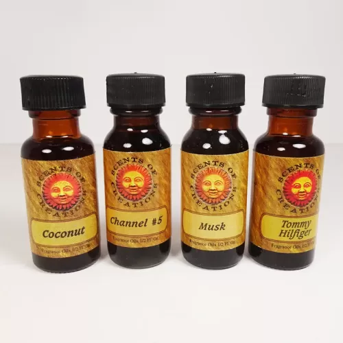 L6 Scented Fragrance Oils in 4 half oz Amber Bottles: All